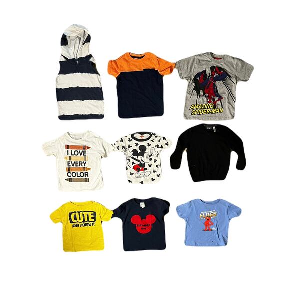 A Bundle Of 9 Kids Name Brand Tops Size 4T